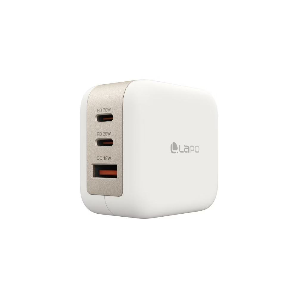 白LaPO 70W 氮化鎵3口極速充電器 Lch70
