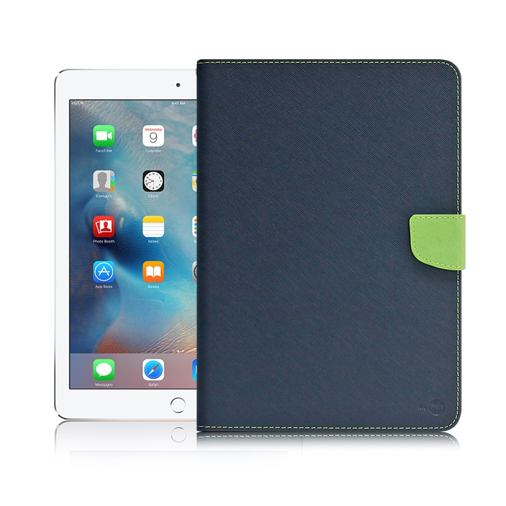 藍-iPad Mini 4/iPad Mini5   陽光雙色側掀皮套