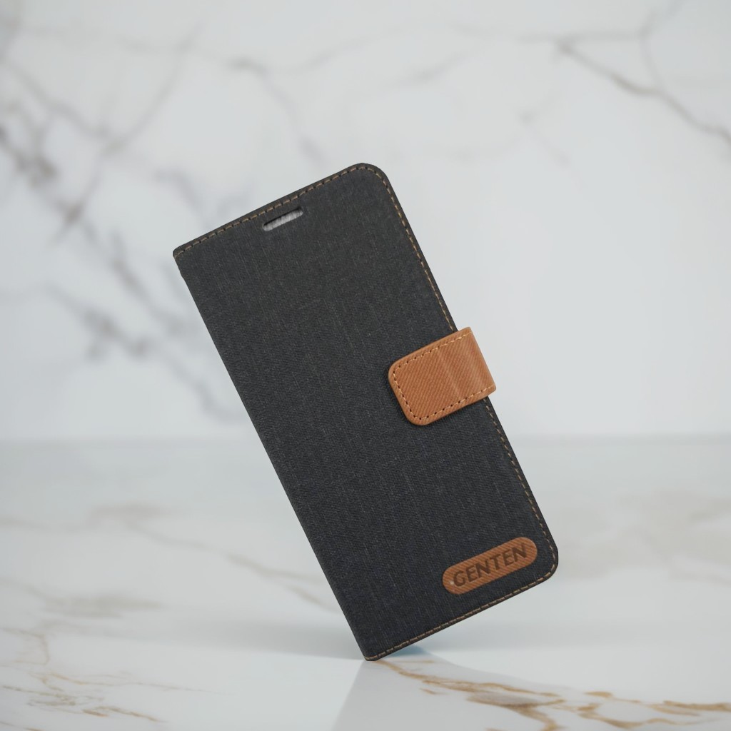 黑 OPPO Reno14PRO亞麻雙色側掀套