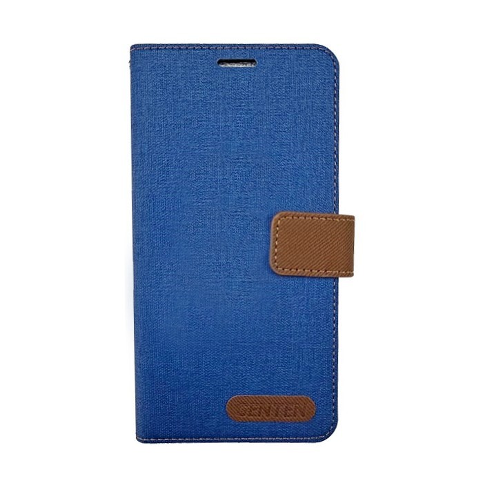 藍 Samsung  S23+ 亞麻雙色側掀套