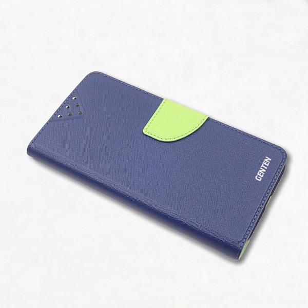 HTC D12<藍>新陽光雙色側掀皮套-范