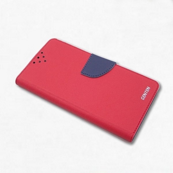 SAM N9200/NOTE5<紅>新陽光雙色側掀皮套-范