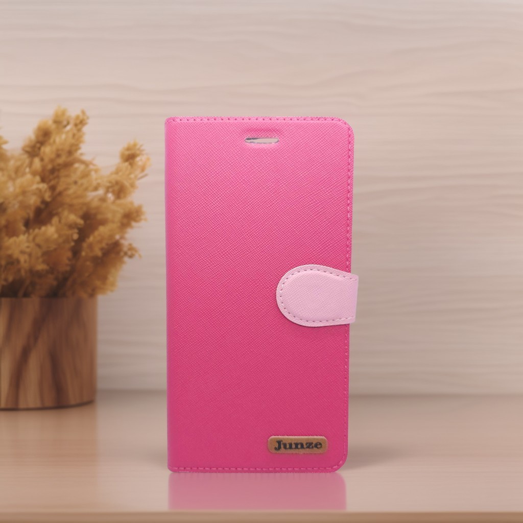 桃 小米 POCO F5 Pro(5G) 十字紋側掀套(峻)