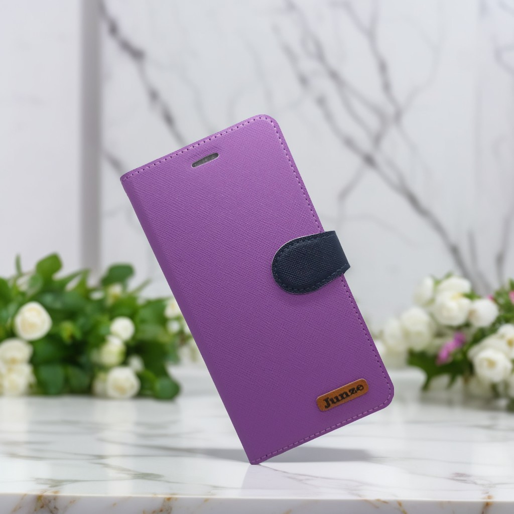 紫 OPPO A3 PRO 十字紋側掀套(峻)