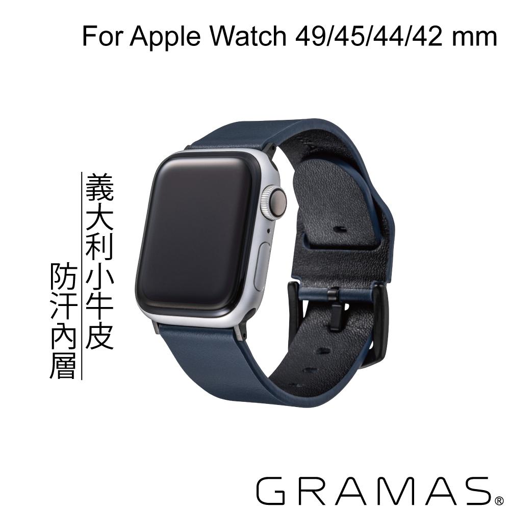 (藍) Gramas Watch 45/44/42 真皮錶帶