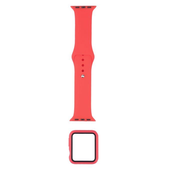 紅-Apple Watch 42mm矽膠錶帶-暟