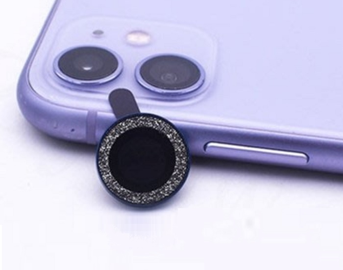 黑-iPhone 12 Mini/5.4/6.1/iPhone 11閃亮鏡頭保護