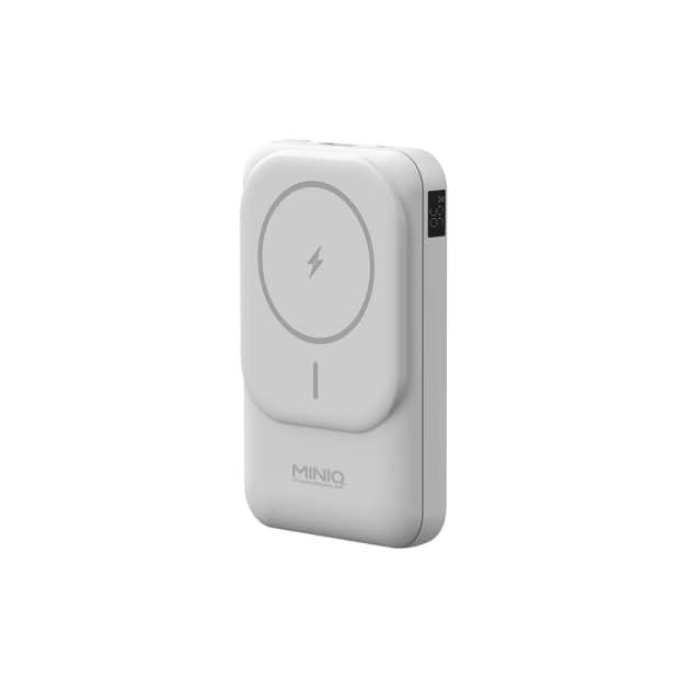 白 MiniQ MD-BP075 Qi 15W自帶雙線數顯磁吸無線閃充行動電源