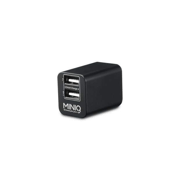 黑-MINIQ 雙USB 2.4A 充電器(DK46T)