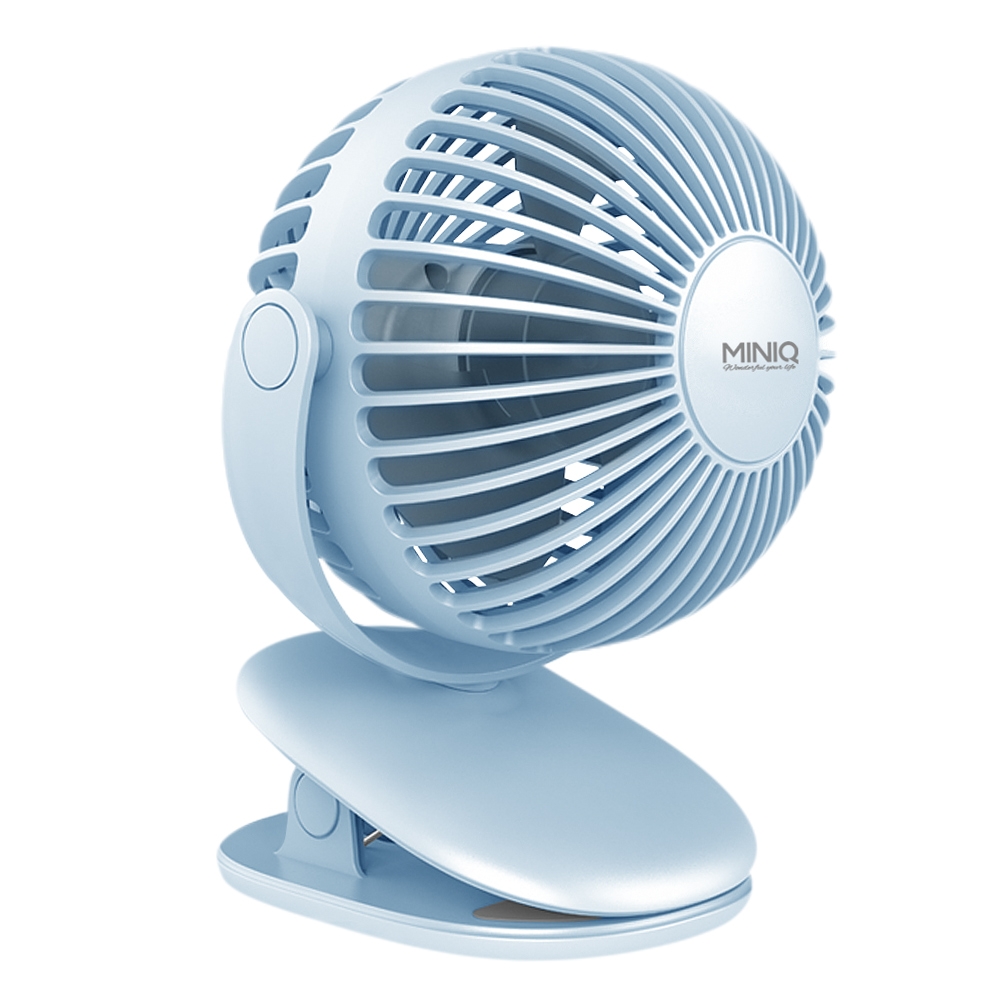 藍色 MiniQ FA-002 360度轉動軸夾式/磁吸夾式三段風速風扇