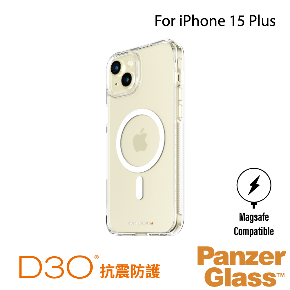 PanzerGlass 15Plus 磁吸漾透防摔殼+D3O (兼容磁吸充電)