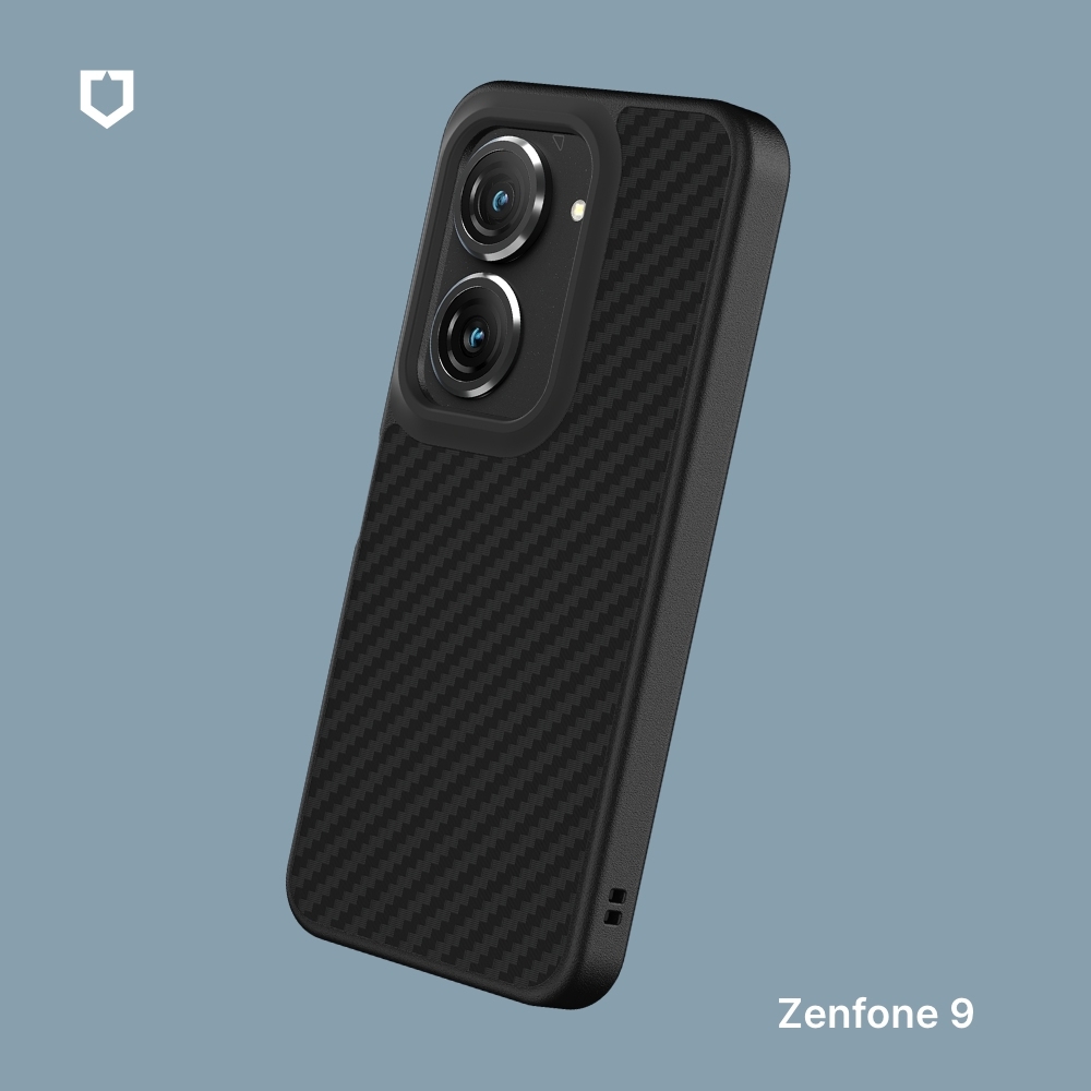 黑 ASUS ZenFone 9犀牛盾-碳纖維背蓋