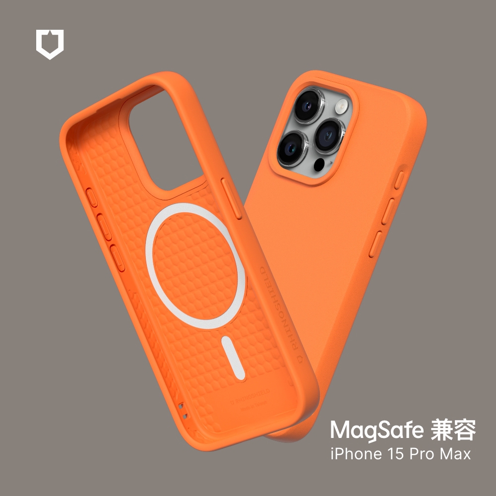 螢光橘-犀牛盾SolidSuit ((MagSafe 兼容)- i15ProMa