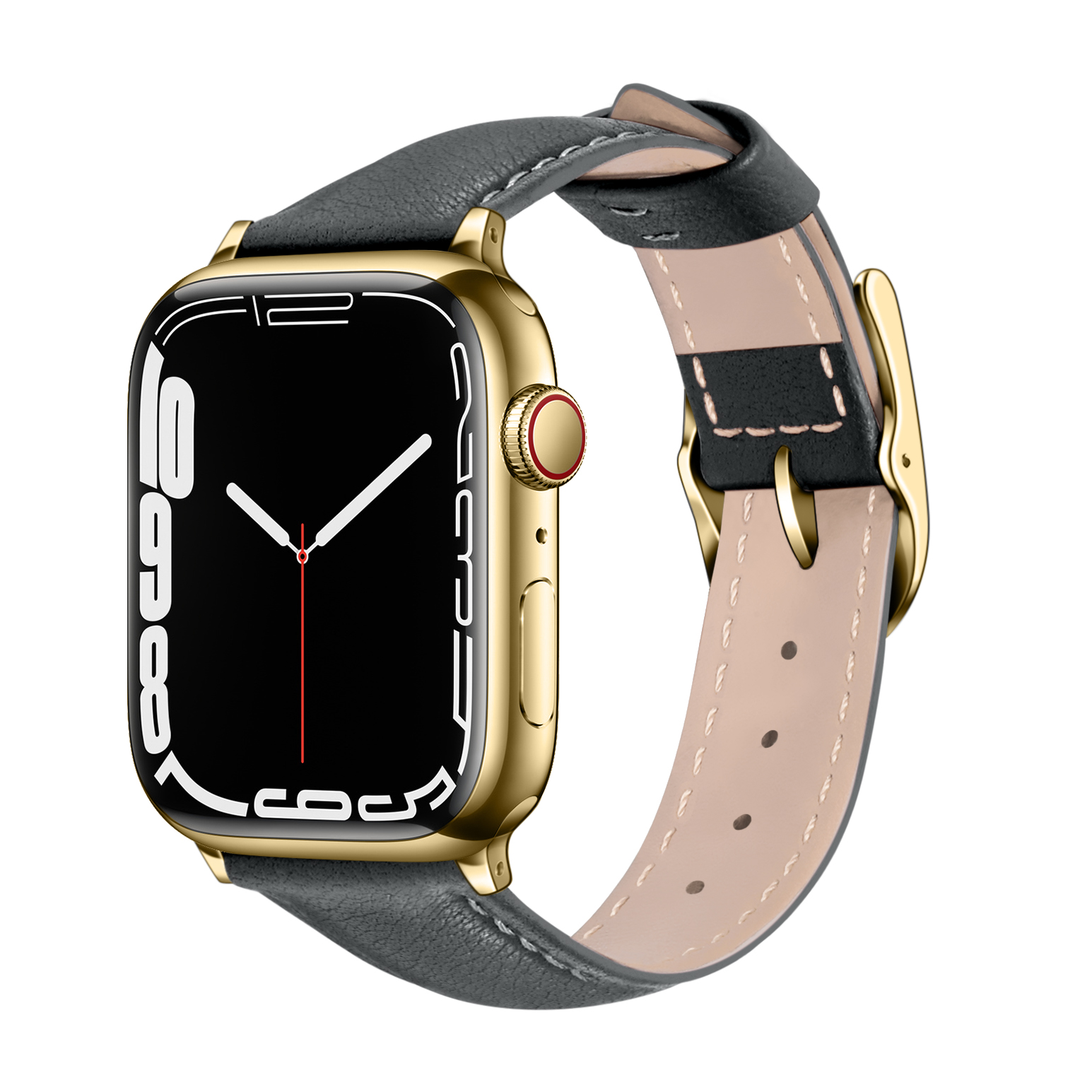 藍灰-D字形真皮錶帶-Apple Watch 38/40/41/ S10 42m