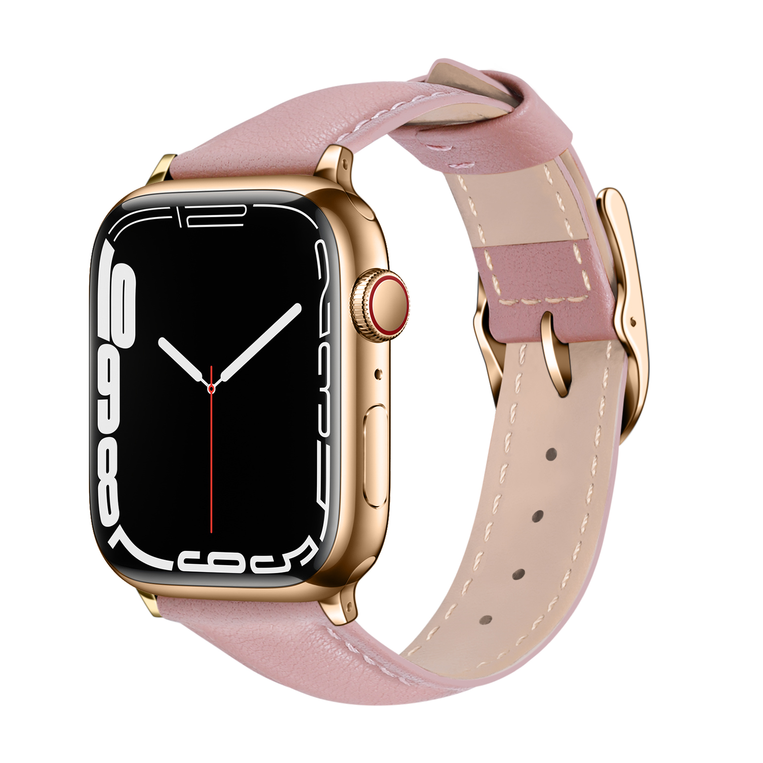 粉-D字形真皮錶帶-Apple Watch 38/40/41/ S10 42mm