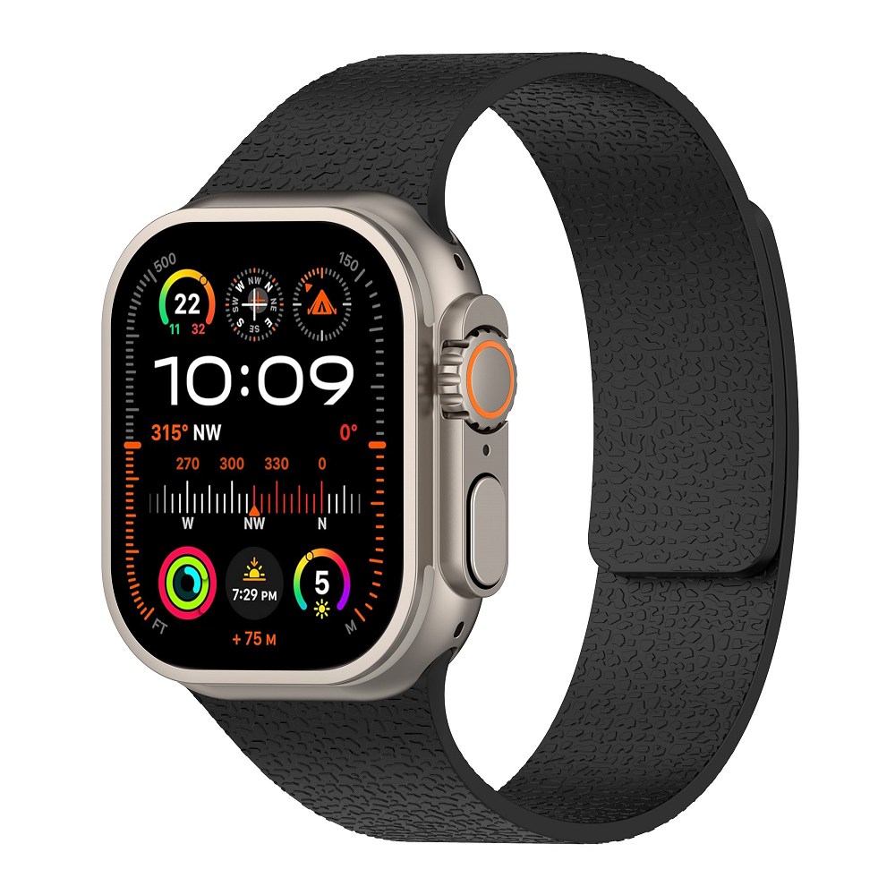 黑-磁吸矽膠錶帶-Apple Watch 38/40/41/ S10 42mm
