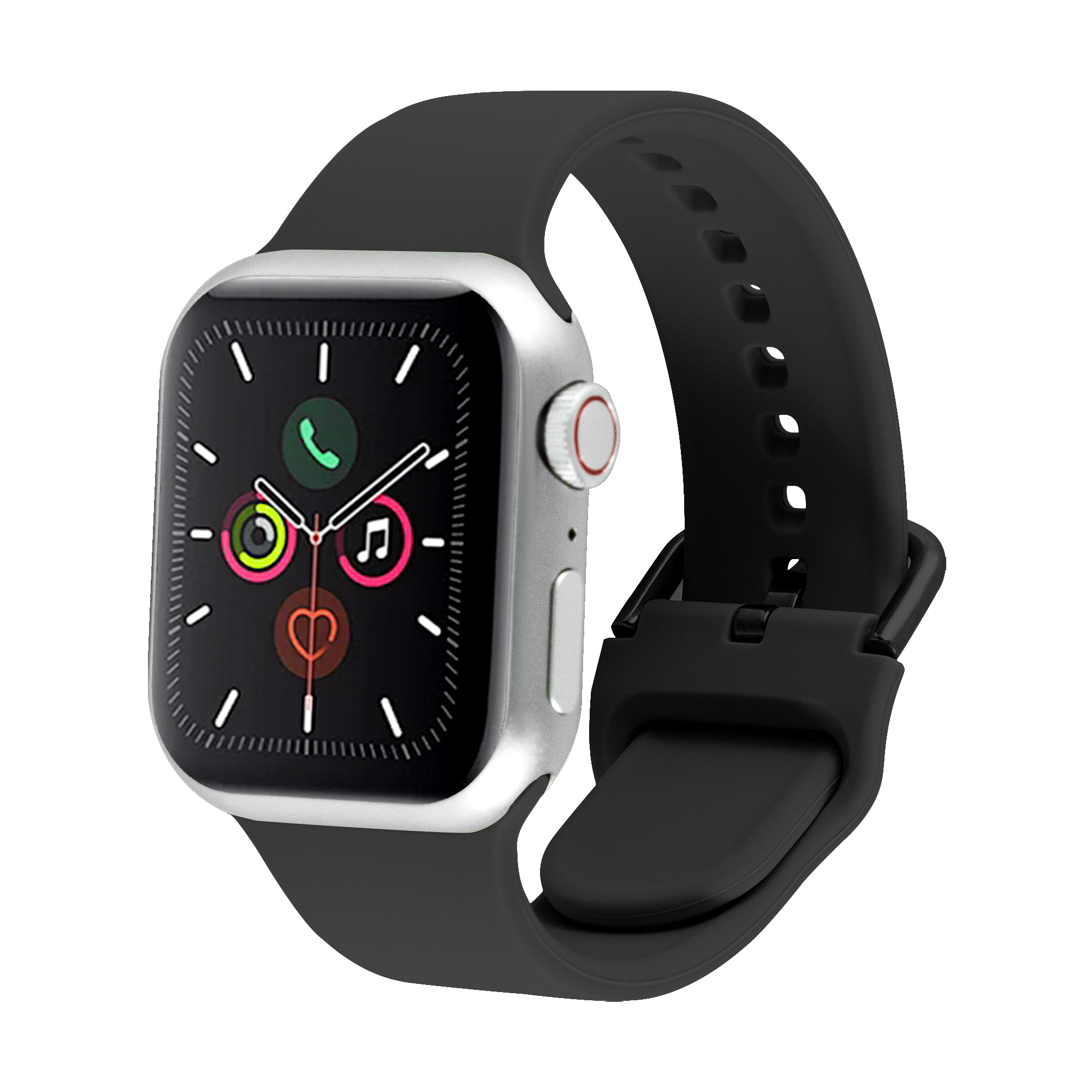 黑-矽膠卡釦錶帶-Apple Watch 38/40/41/ S10 42mm