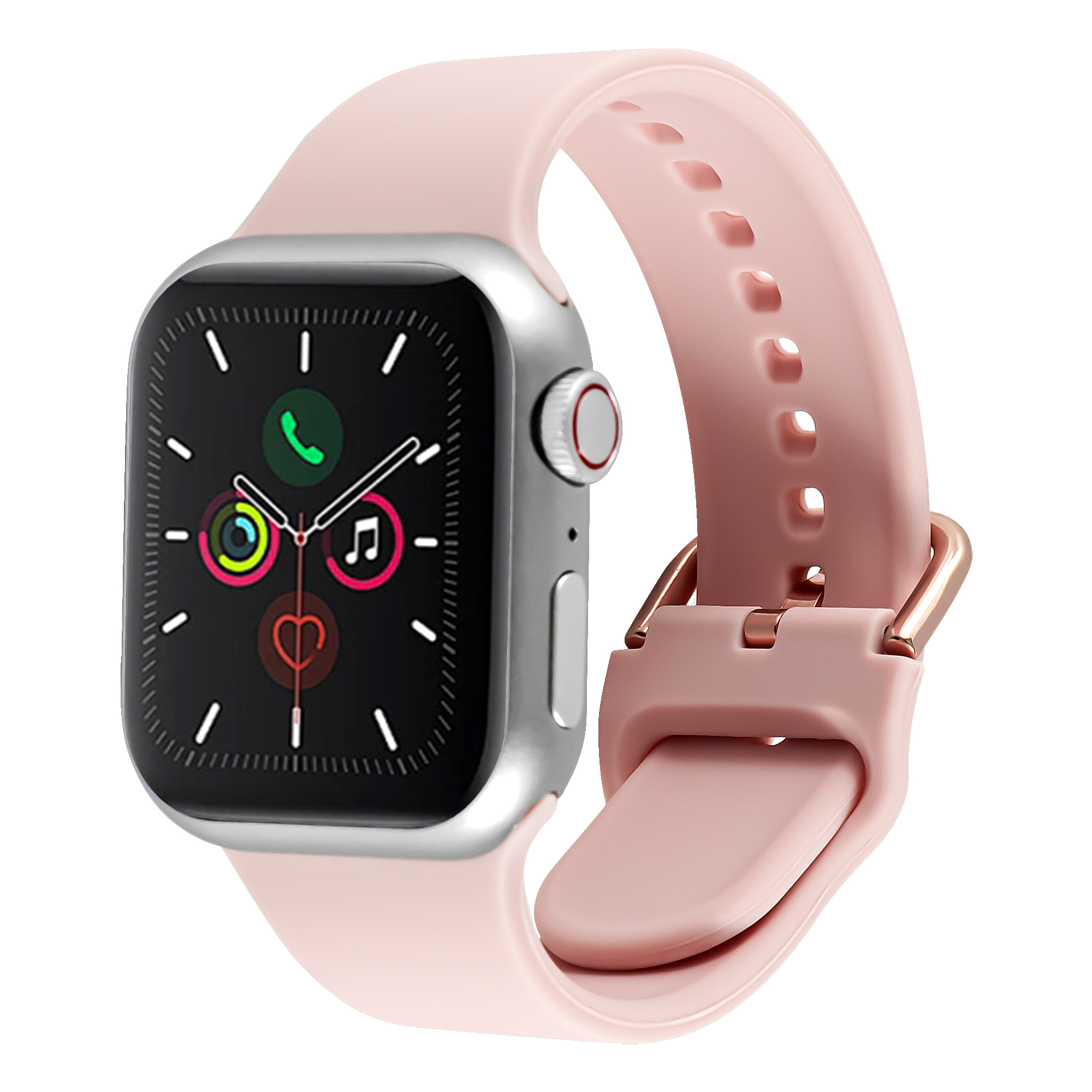 粉-矽膠卡釦錶帶-Apple Watch 38/40/41/ S10 42mm