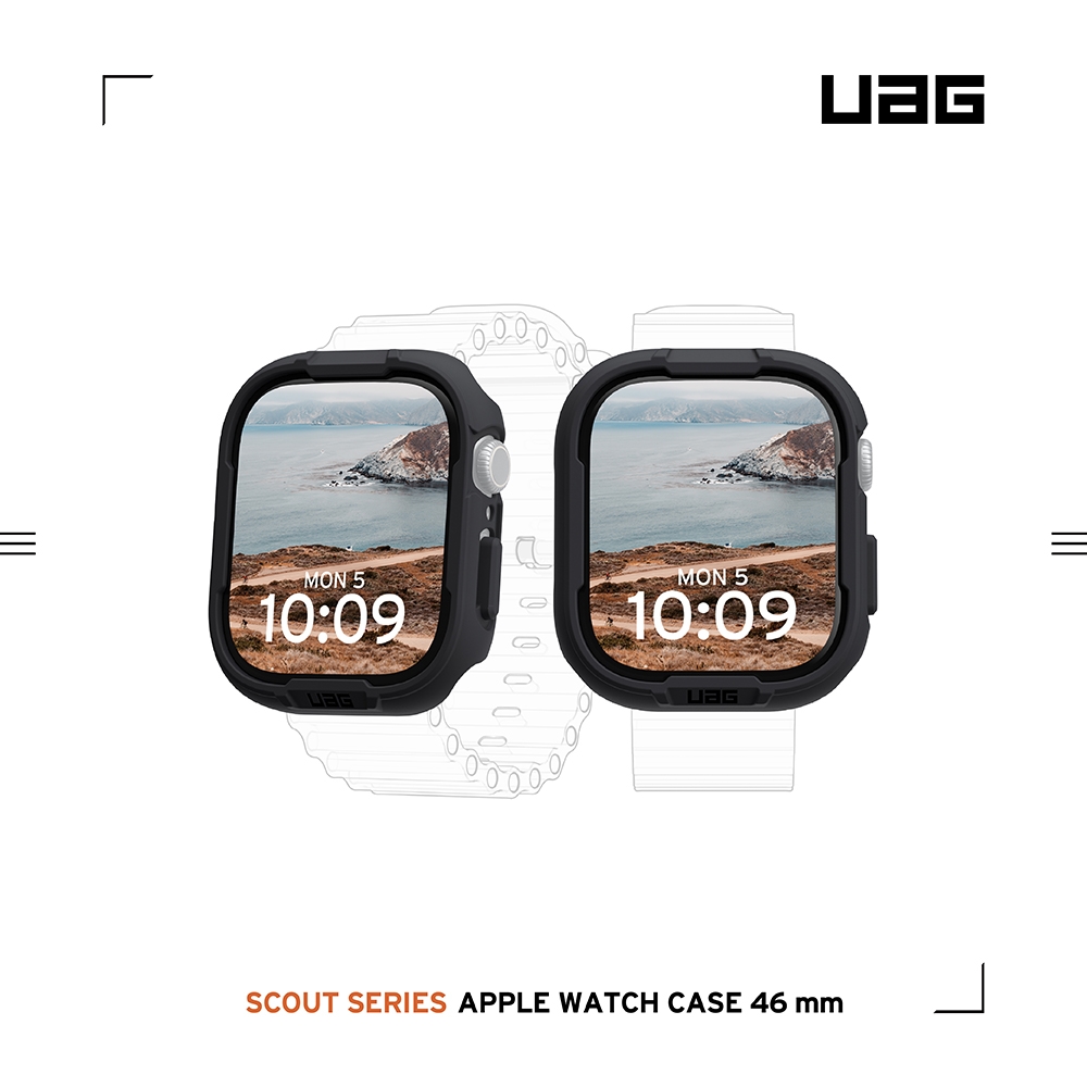 黑-UAG Apple Watch 46mm 耐衝擊保護殼