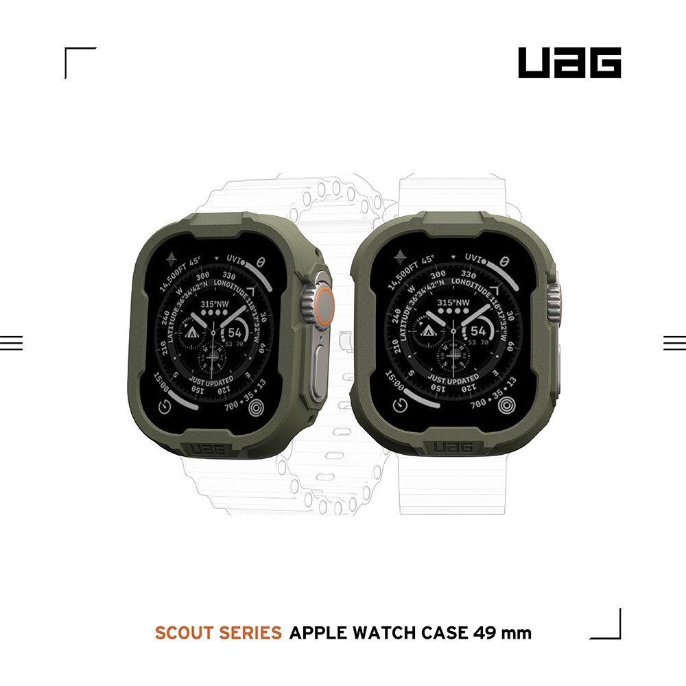軍綠UAG Apple Watch49mm耐衝擊保護殼