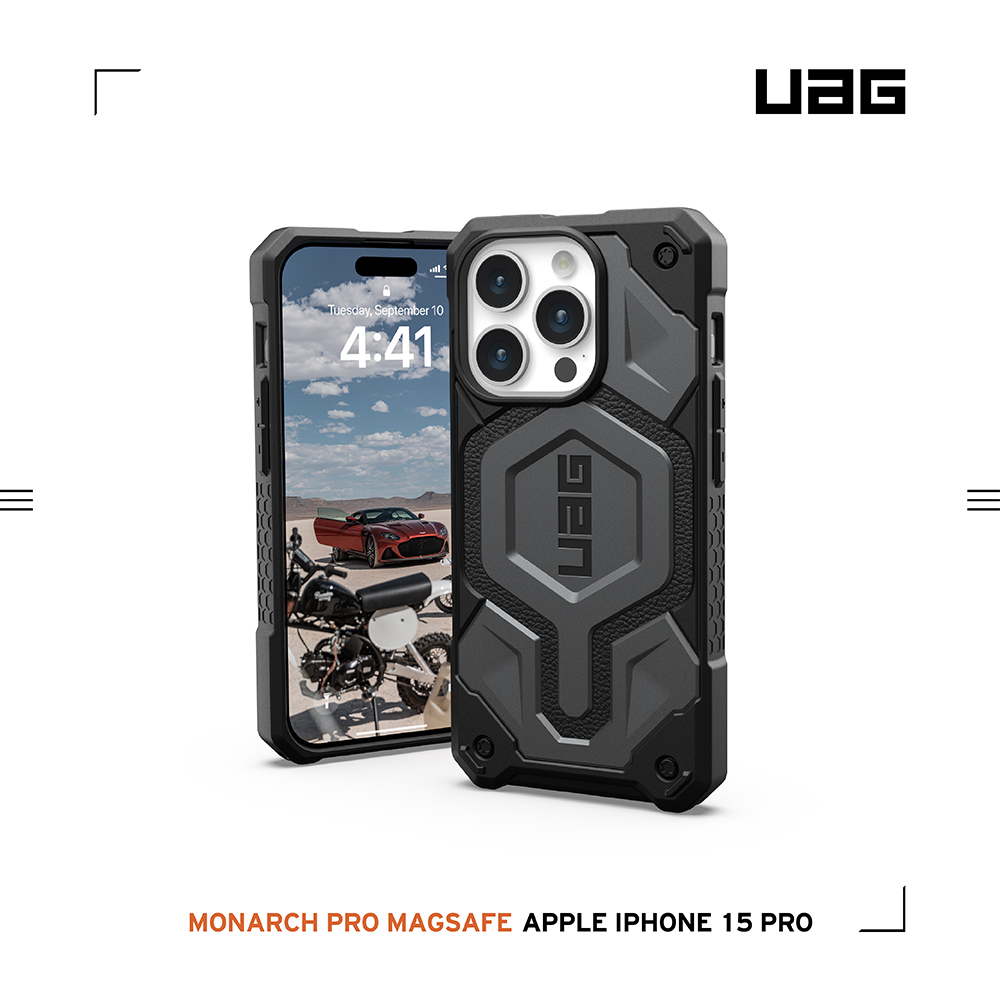 灰-UAG (磁吸)頂級款-i15 Pro(6.1)