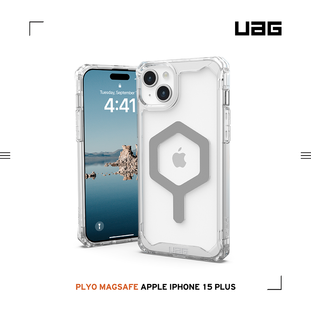 極透明(灰圈)-UAG (磁吸)耐衝擊殼-i15Plus (6.)