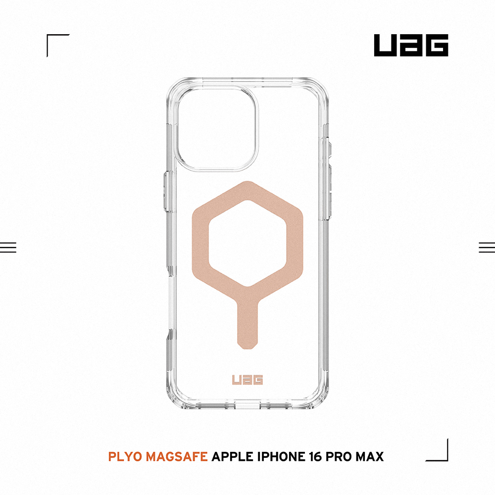 極透明(玫瑰金圈)-UAG 磁吸全透款-iPhone 16 ProMax (6.