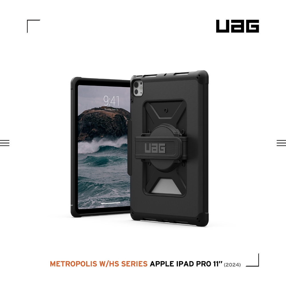 黑 UAG iPad Pro 11吋(2024)耐衝擊旋轉式保護殼