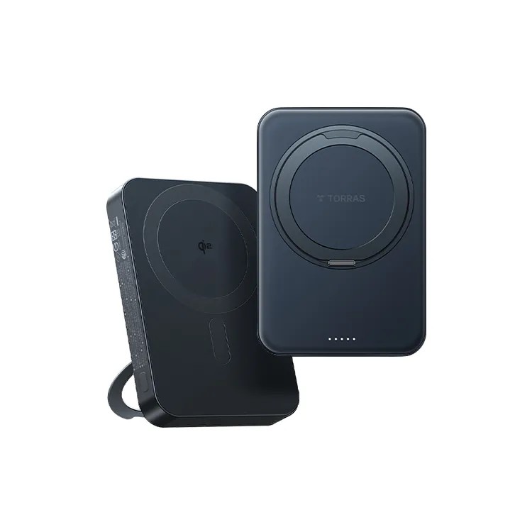 黑-Ostand Qi2 10000MAH 磁吸旋轉支架行動電源