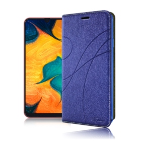 藍 冰晶隱扣側掀皮套iPhone 15 Plus 6.7吋