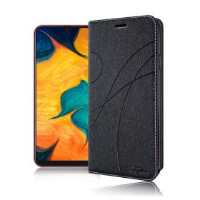 黑 Samsung A26冰晶隱扣側掀皮套