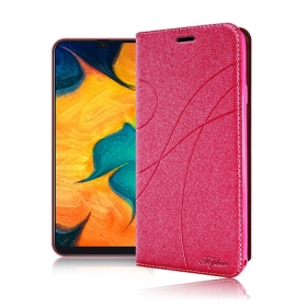 桃 Samsung A26冰晶隱扣側掀皮套