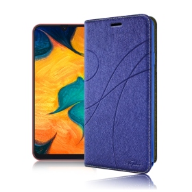 藍-Samsung S25Edge冰晶隱扣側掀皮套