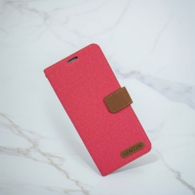 桃 亞麻側掀皮套Phone17ProMax