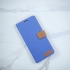 藍 VIVO V50亞麻雙色側掀套