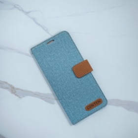 綠 VIVO V50Lte亞麻雙色側掀套
