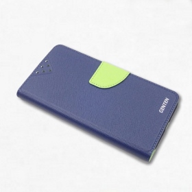 藍 iPhone 12 Mini 5.4吋 新陽光雙色側掀皮套