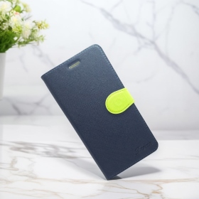 藍 iPhone17Air十字紋側掀皮套
