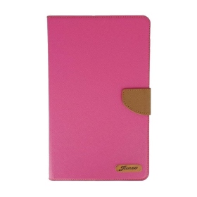 桃-紅米Pad2十字紋11吋雙色側掀皮套