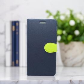 藍 Samsung A17 5G(SM-A1760)十字紋側掀皮套