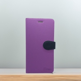 紫 Samsung A17 5G(SM-A1760)十字紋側掀皮套