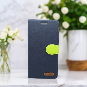 藍 Samsung S25Edge十字紋側掀皮套