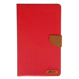紅-SAM TAPA8吋(2019)  T295 平板雙色荔枝紋側掀皮套