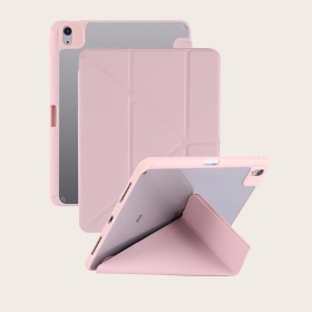 粉-2024 iPad Air6 Y折皮套(PC背板)13吋.共用iPadPro12.9-2020