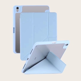 淺藍-2024 iPad Air6 Y折皮套(PC背板)13吋.共用iPadPro12.9-2020
