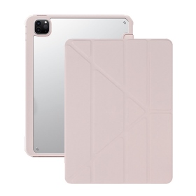 粉-iPad Air4.Air5.Air6.Pro11 Y折共用皮套(PC背板)