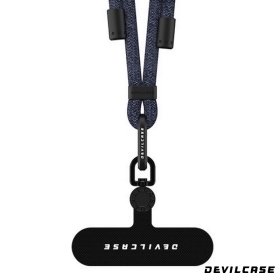 鈦藍色-惡魔殼-單鉤-可調式長掛繩(深藍)