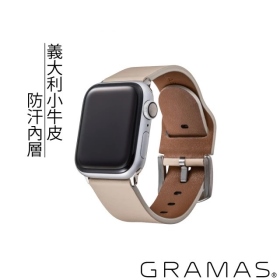 (白) Gramas Watch 40/38 真皮錶帶