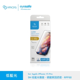 iPhone15ProMax  6.7吋 IMOS德國萊因認證 RPF60低藍光((霧面))螢幕保護貼