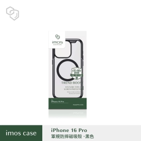 黑-IMOS-iPhone16Pro 6.3吋磁吸軍規防震保護殼